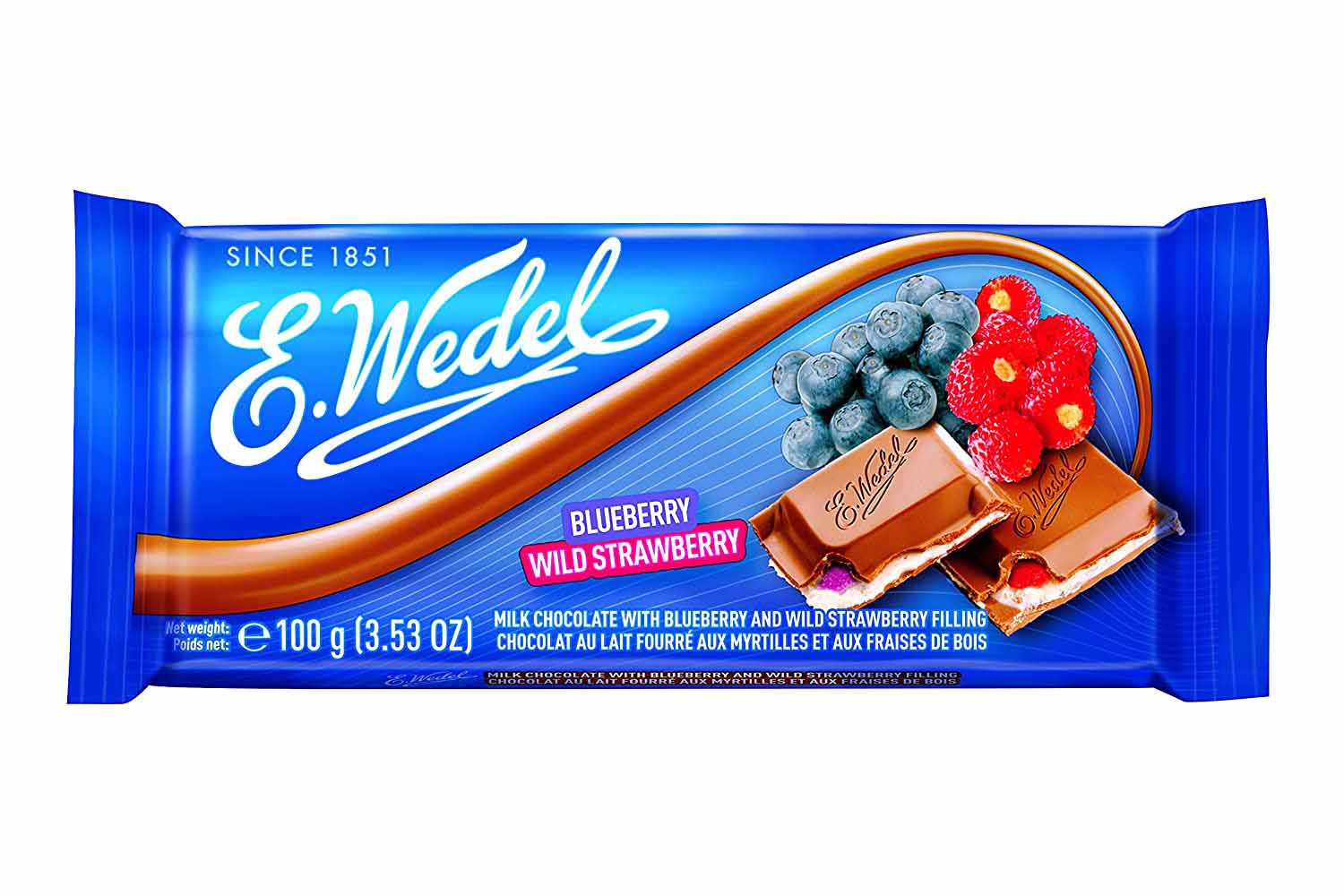 Wedel Blueberry & Wild Strawberry Filling Chocolate 100g